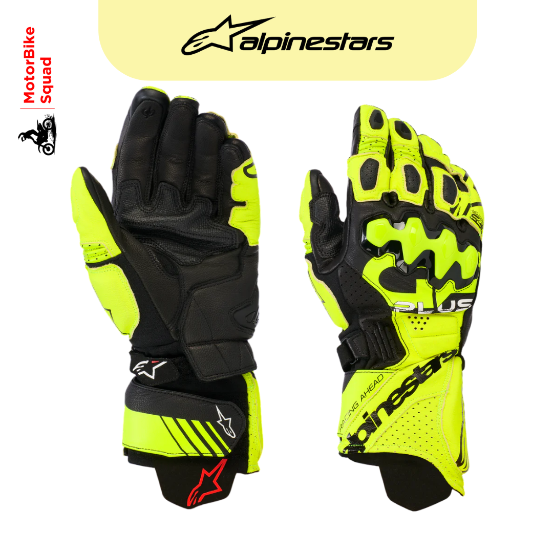 Alpinestars Gp Plus R V3 Leather Gloves Yellow & Black - MotorBike Squad
