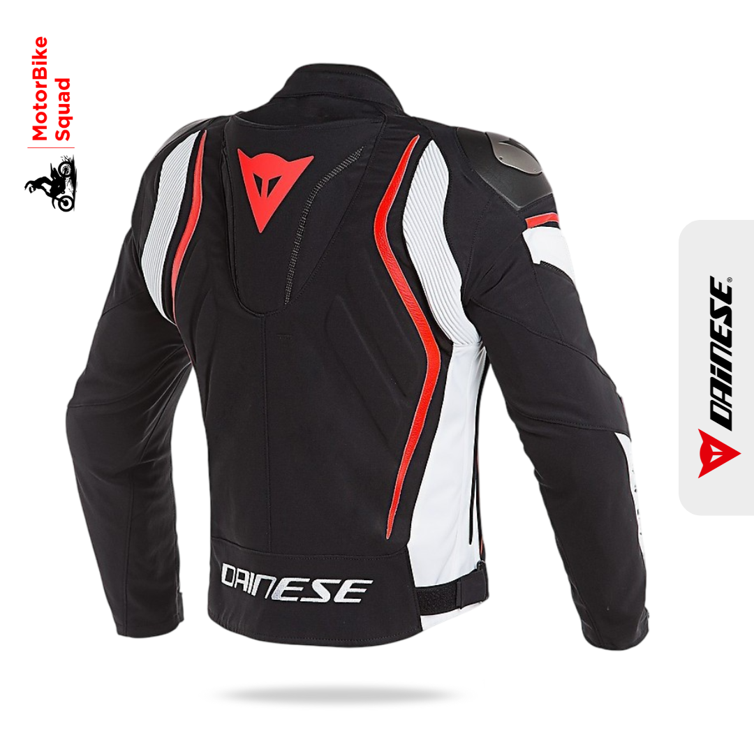 Dainese Estrema Air Tex Jacket: Black White Fluro Red - MotorBike Squad