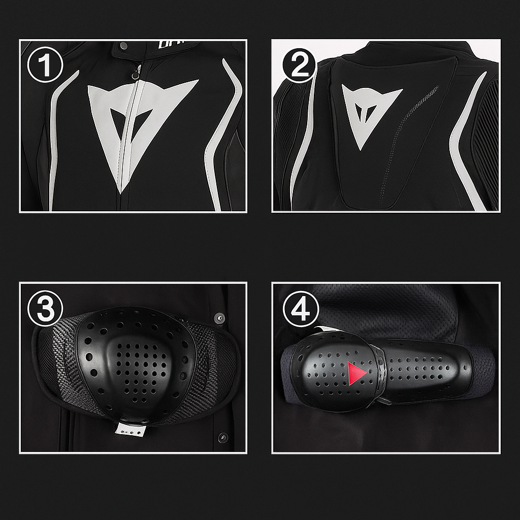 DAINESE Dyno Tex: Black | White | Fluo-Orange - MotorBike Squad