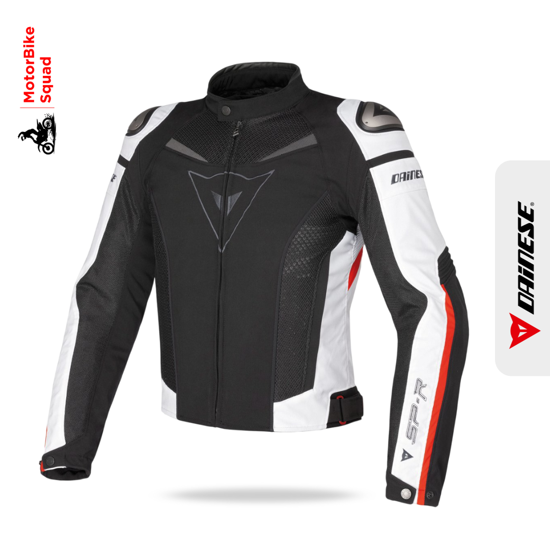 Dainese Super Speed Tex Jacket A Collection - Black White Red: MotorBike Squad