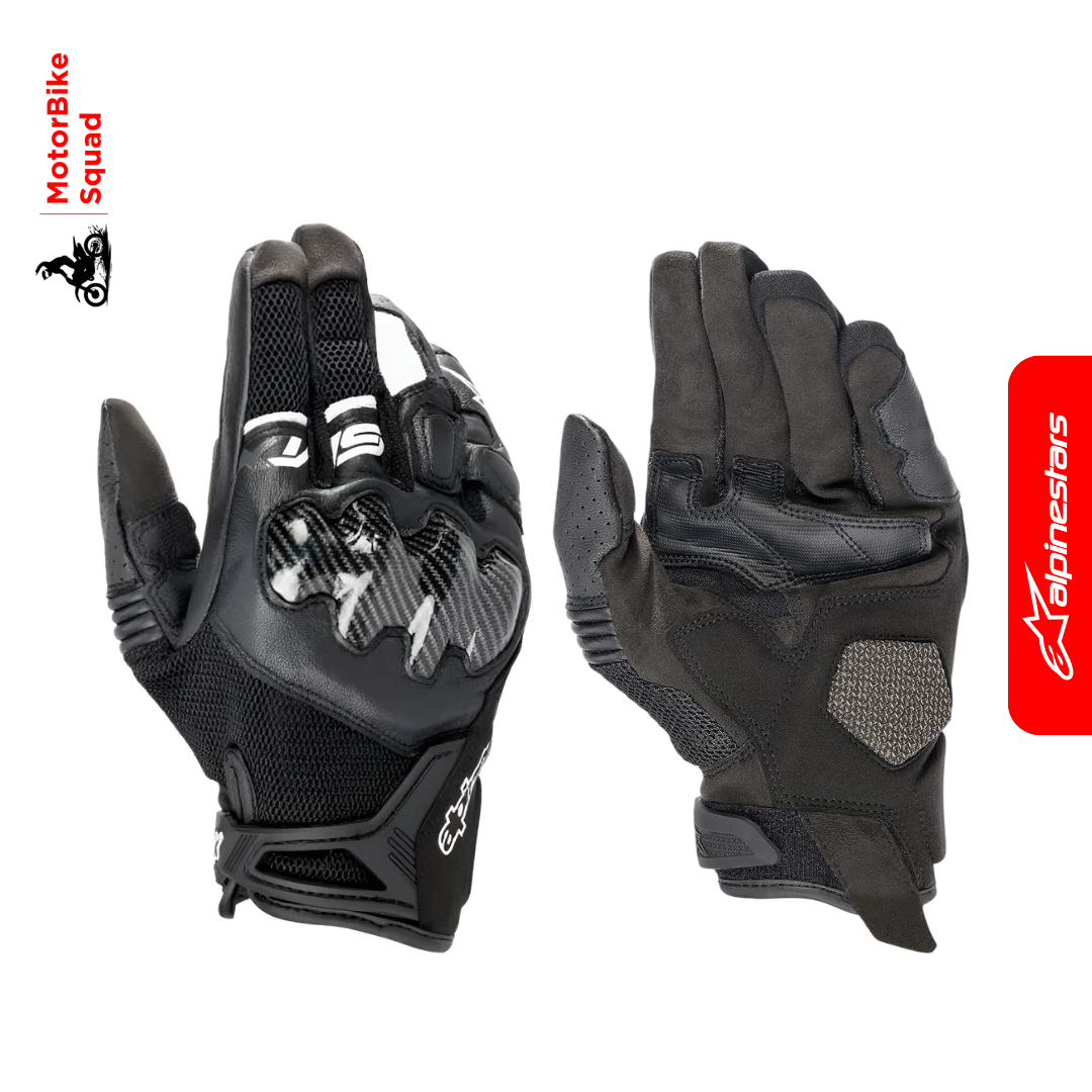 Alpinestars SMXR Leather Motorcycle Gloves with Carbon Protection