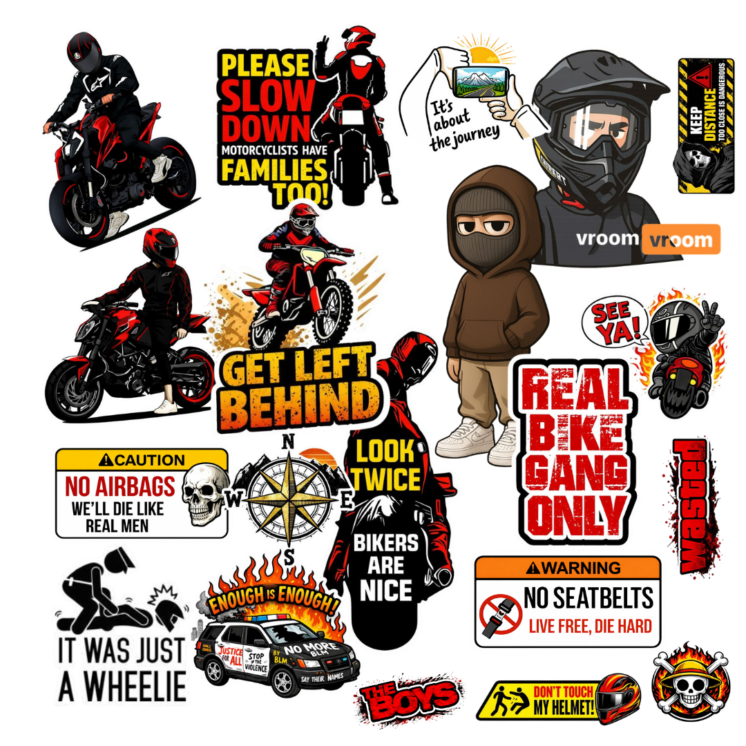 Premium Bikers Stickers Design Sponsored By MotorBike Squad